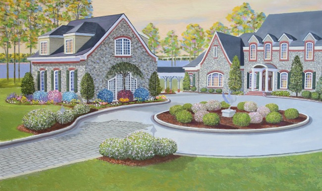Magnant home painting-in-progress (detail shot) by William R. Beebe
