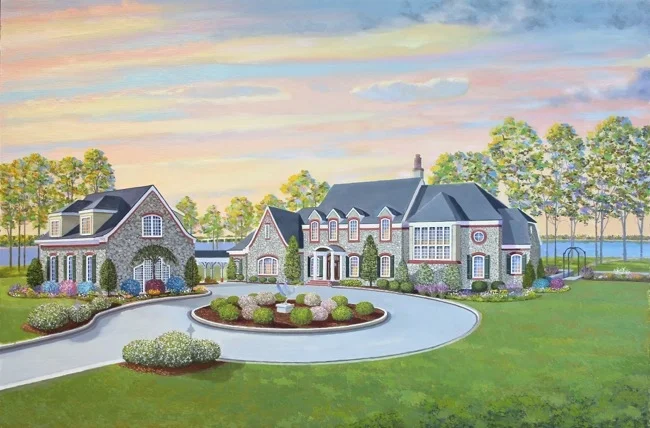 Magnant home painting-in-progress by William R. Beebe