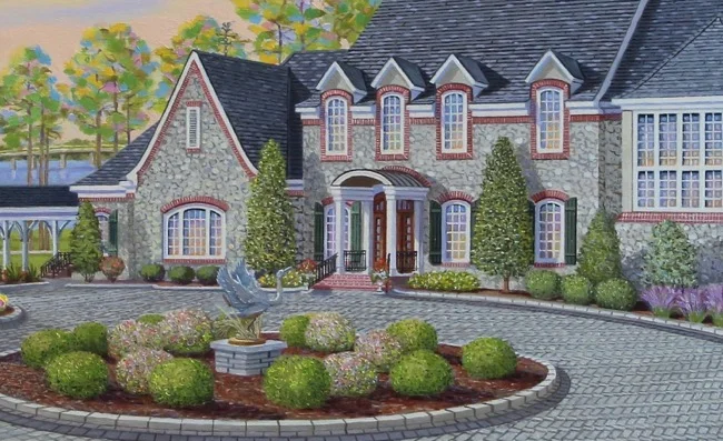 Detail shot of commissioned painting by William R. Beebe
