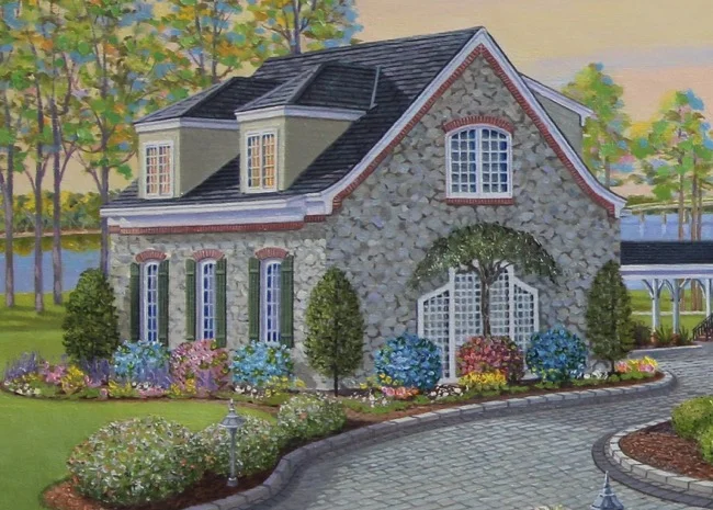 Detail shot of commissioned painting by William R. Beebe