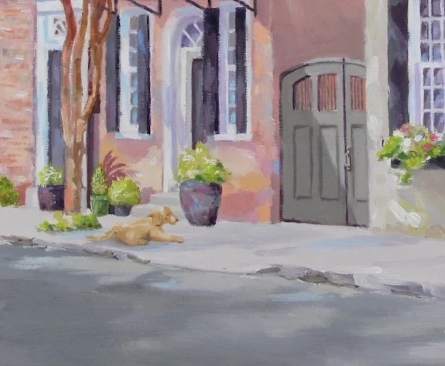 Detail shot of Waiting Under the Crepe Myrtle by William R. Beebe