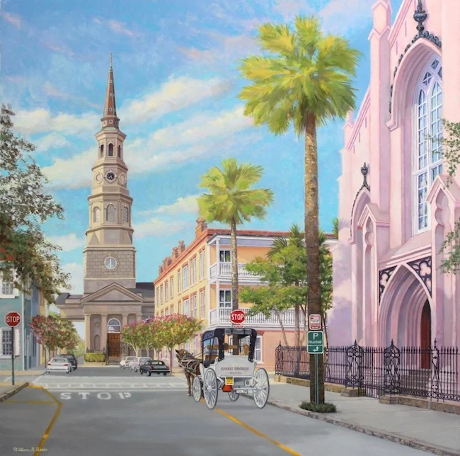 The Corner of Church and Queen by William R. Beebe, 30 x 30, oil on canvas, $7200