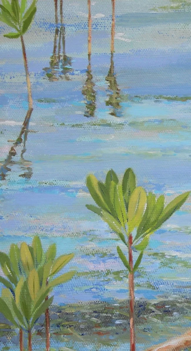 In the Shallows by William R. Beebe, water detail