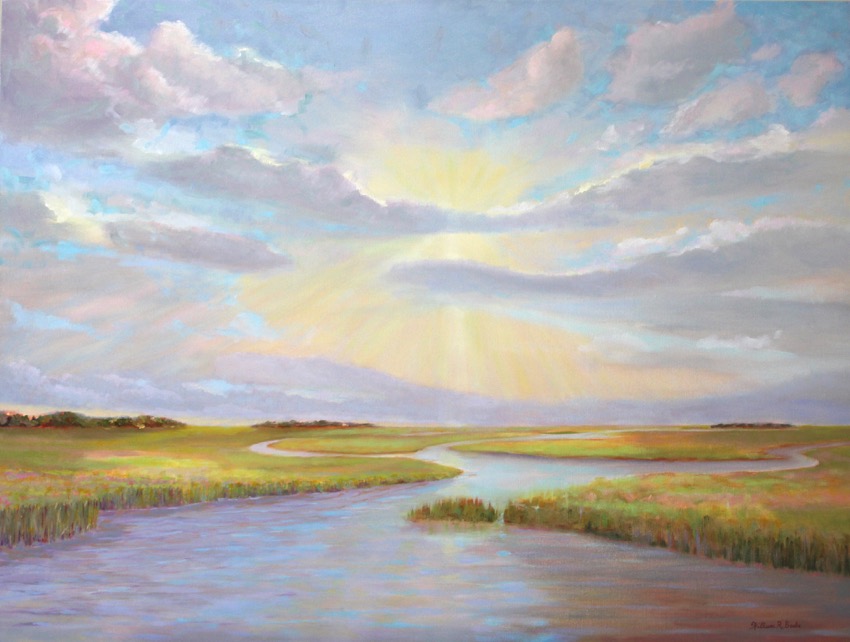 Original Marsh Painting Marsh Art Charleston South Carolina Coastal Carolina Art River Bend Art Lowcountry Landscape Art