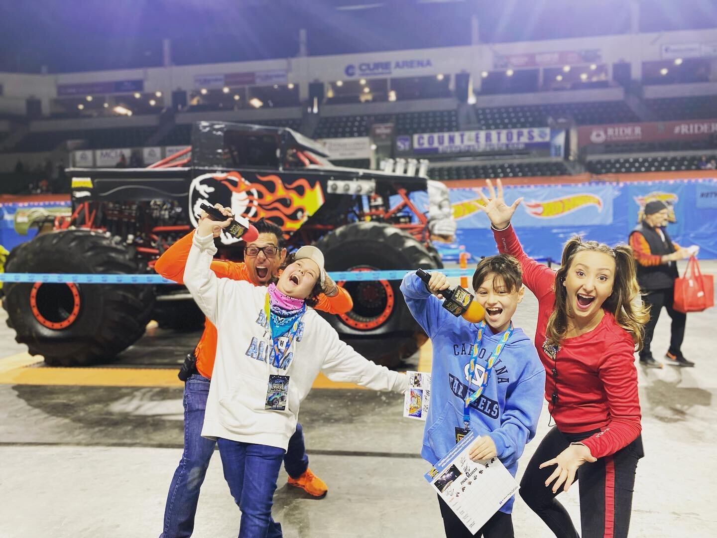 AJ &amp; Mac are excited for the Monster Trucks and got to Meet Freddie &amp; Marny #hotwheelsmonstertruckslive