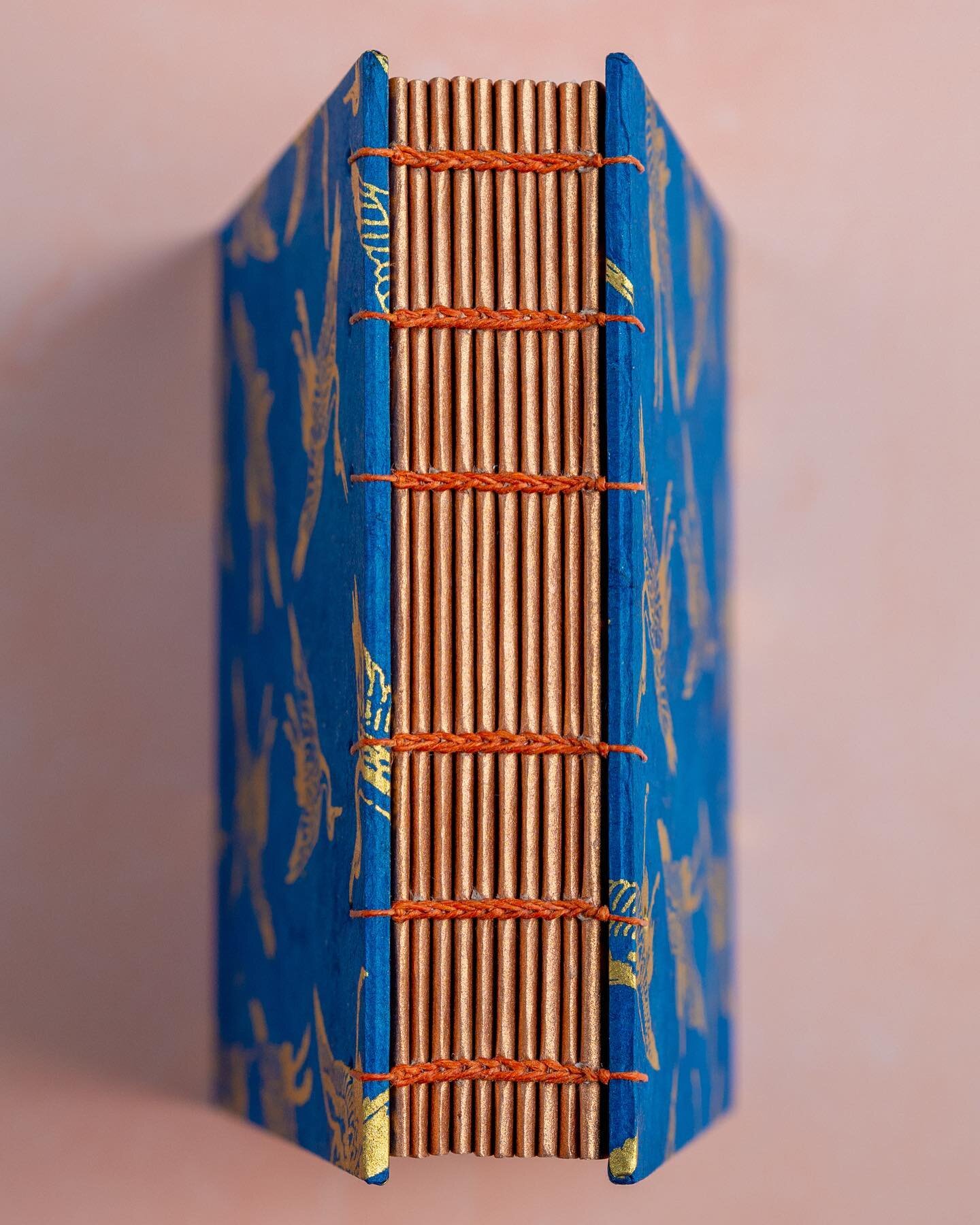 An old commission with a very pleasing spine 👌🏻

#bookbinding #copticstitch #copticbinding #blueandorange #handbound #craftsposure #britishcraft #handsewn #birminghammade #handmadesketchbook