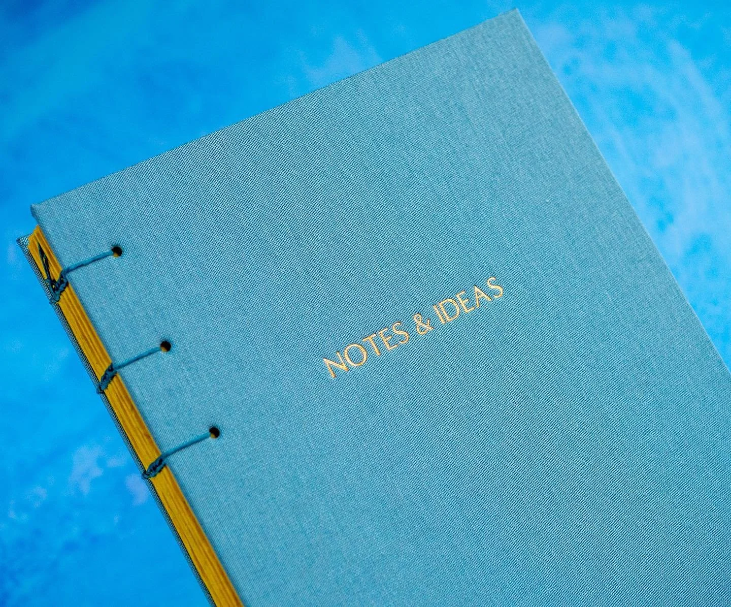 Notes &amp; Ideas ✏️💡 
.
#handbound #bookbinding #copticstitch #copticbinding #handmadejournal #hotfoil #personalisedjournal #hotfoilstamping #blueandyellow #makersmovement #boundbyhand #etsystationery