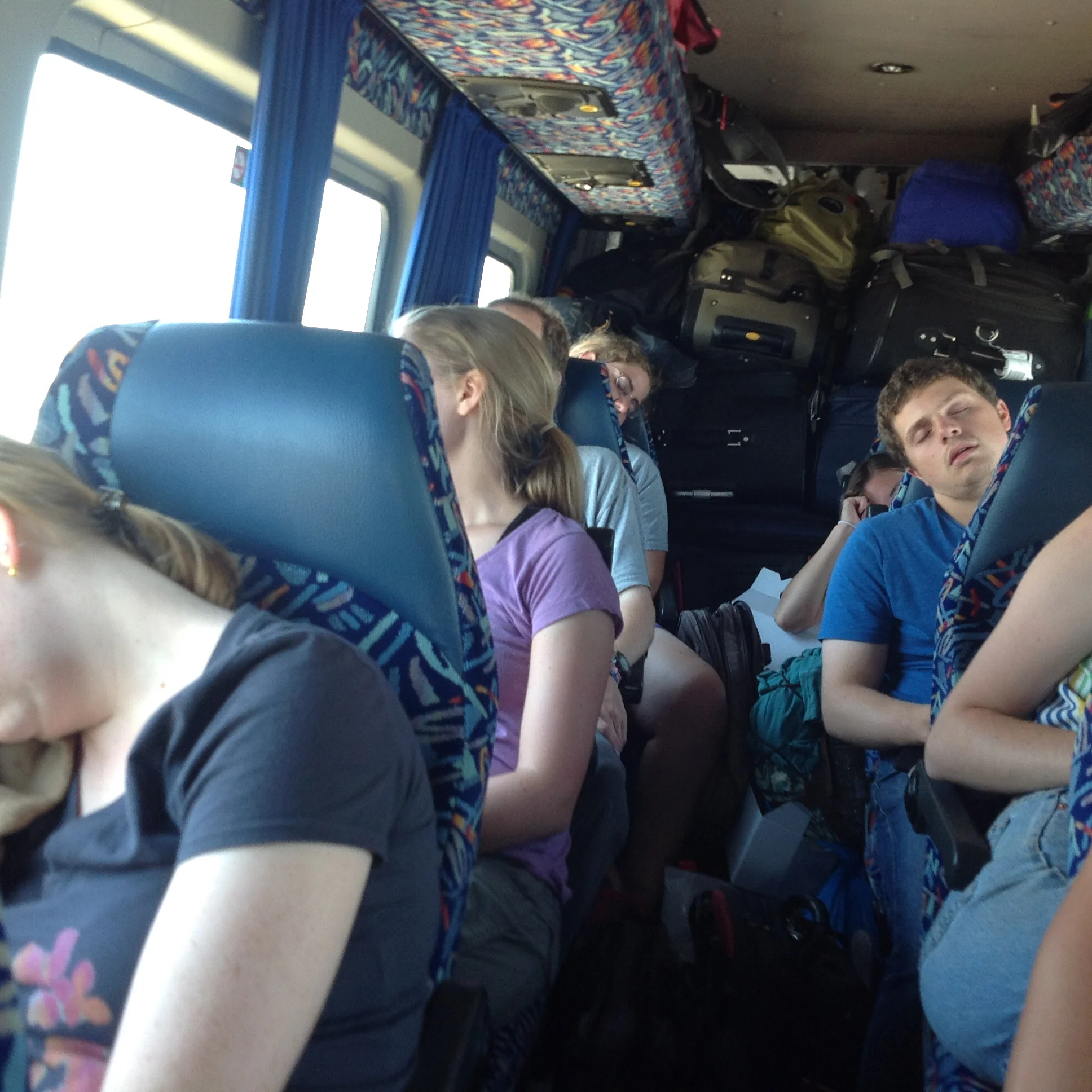 Tired staff members after a three day tour...