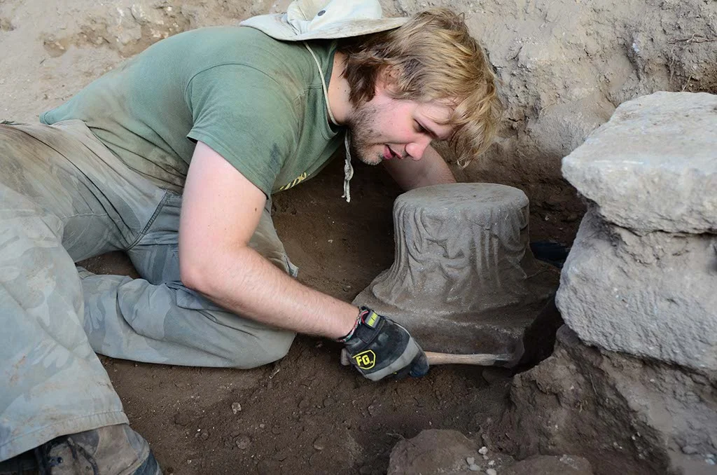 Excavating a fallen capital