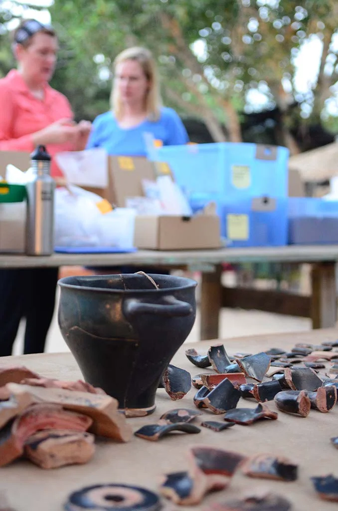 Pottery laid out for research