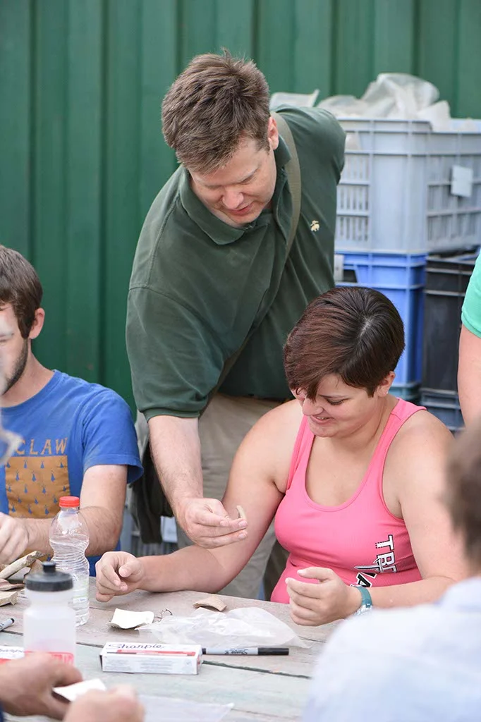 Co-director Daniel Master identifies a sherd