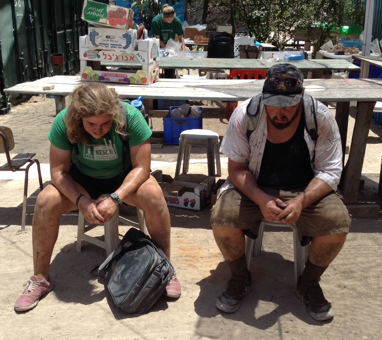 Emily and Josh after a day of wall removal