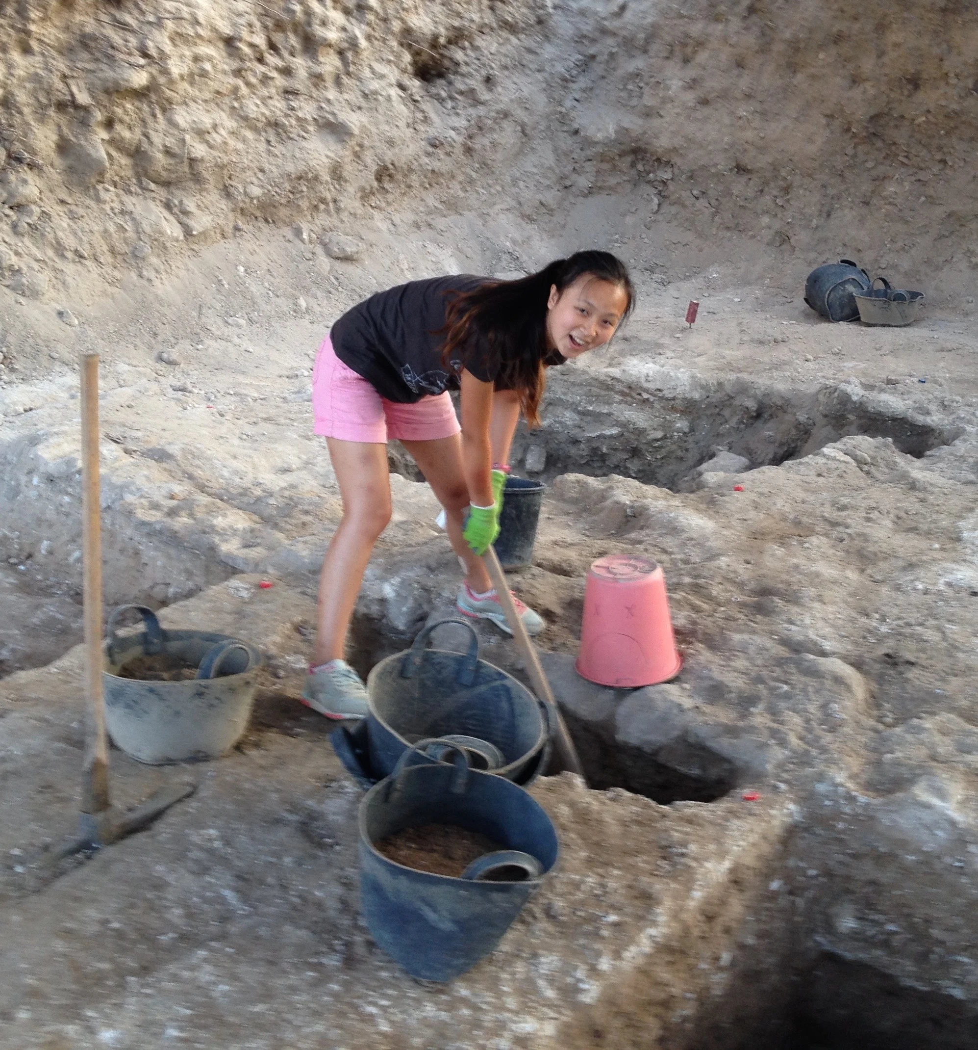 Digging a pit