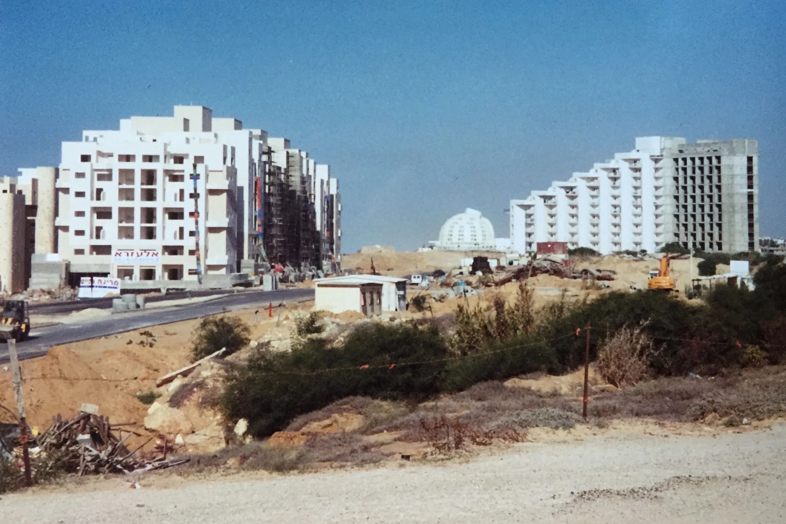 Leonardo Hotel under construction (grey expanse on right)