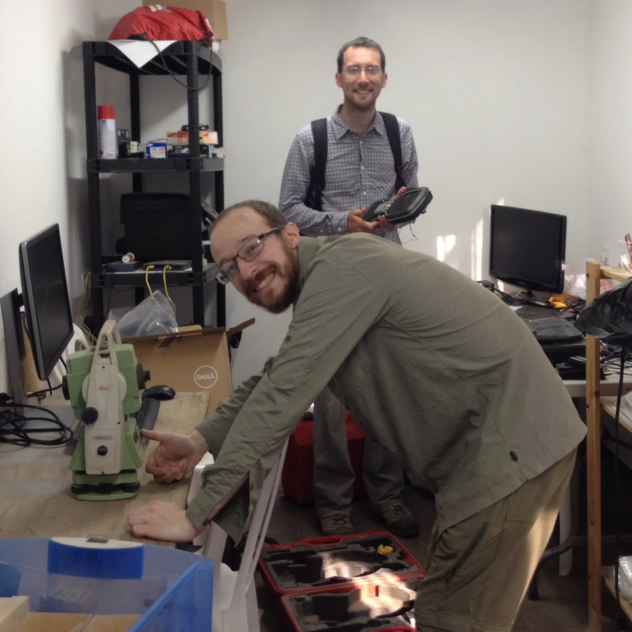 GIS gets ready to head out for a day of surveying