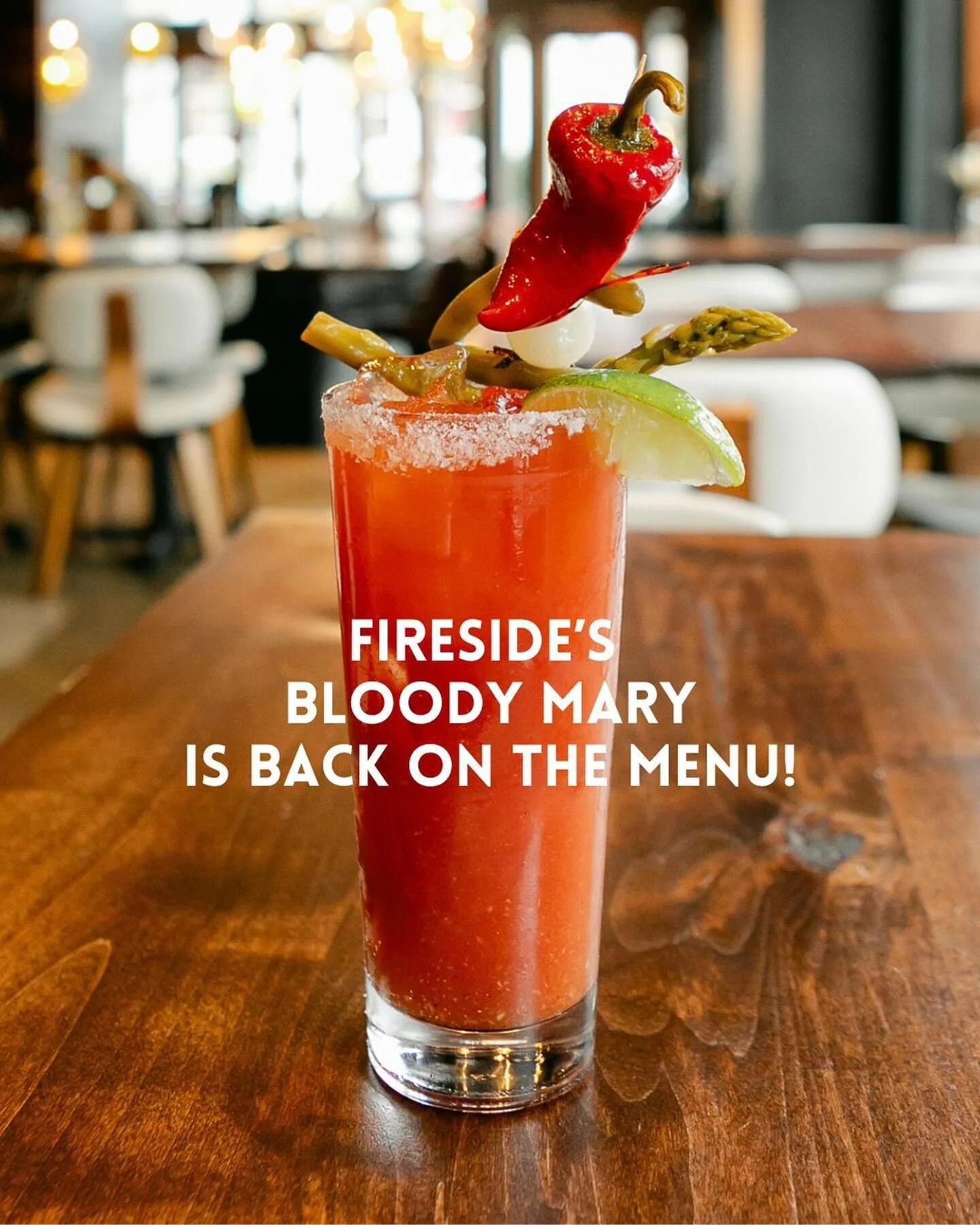 Pop in for brunch on Sat or Sun 10a-2:30p to enjoy the buzz of Super Bowl weekend with Fireside&rsquo;s Bloody Mary&mdash;clearly in colors to support either team&mdash;but enjoyable whether you&rsquo;re all in for the Super Bowl&hellip;or not. 😁
.
