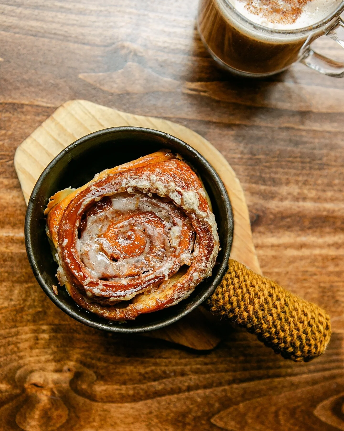 Serving up warm @fleurdelisbakeryandcafe cinnamon rolls Saturday and Sunday 10a-2:30p. 

Perfect paired with our &ldquo;Leather Interior&rdquo; brunch cocktail&mdash;a blend of bourbon, Meletti, @spellacaffe coffee and Campari-Whipped Cream. 

One wo