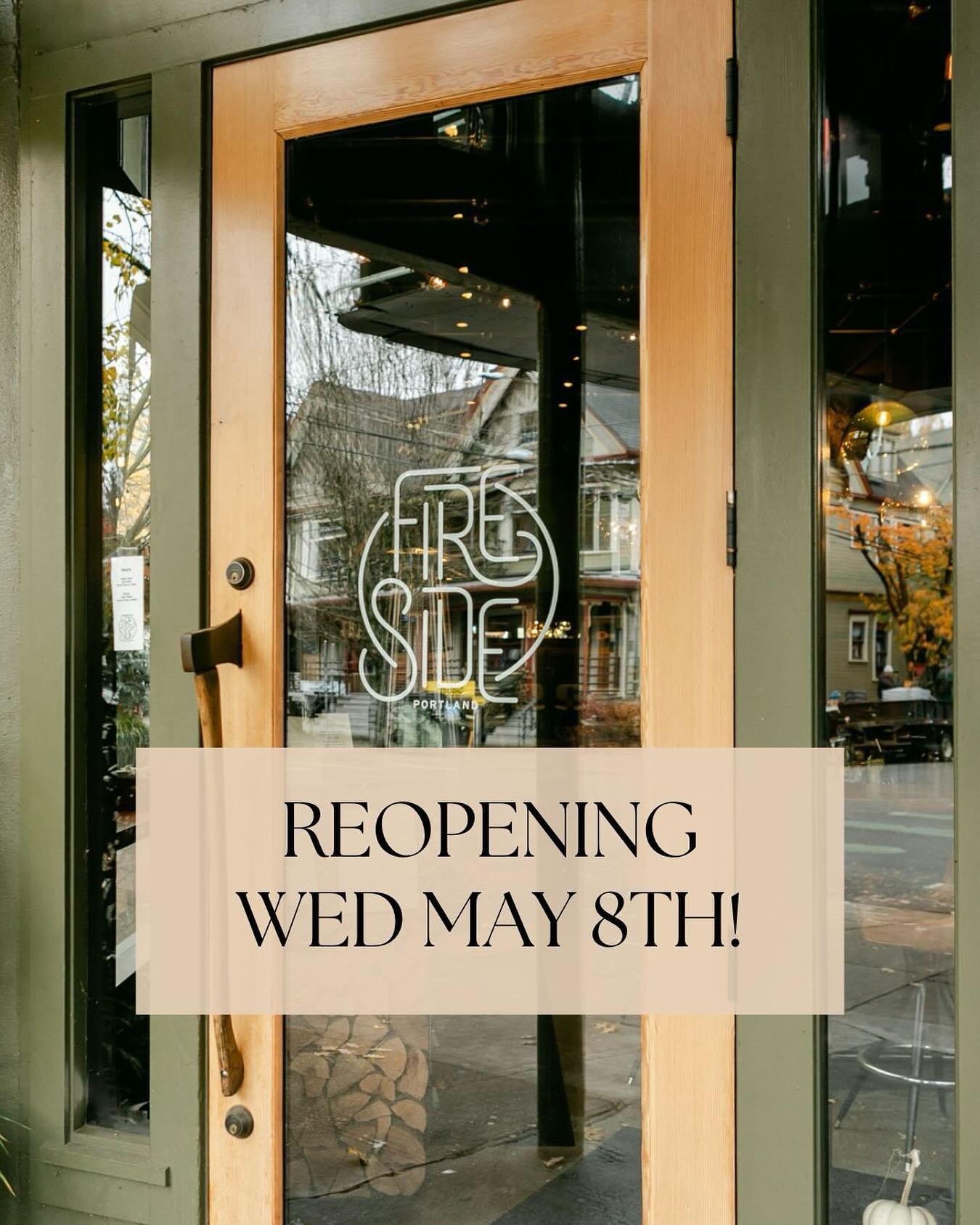 📣 We&rsquo;re open again starting tomorrow, Wed 5/8!

Along with a newly renovated kitchen we&rsquo;re excited to open up with new menu items and cocktails. Stay tuned for all of that! 

In the meantime, we can&rsquo;t wait to have you back. We appr