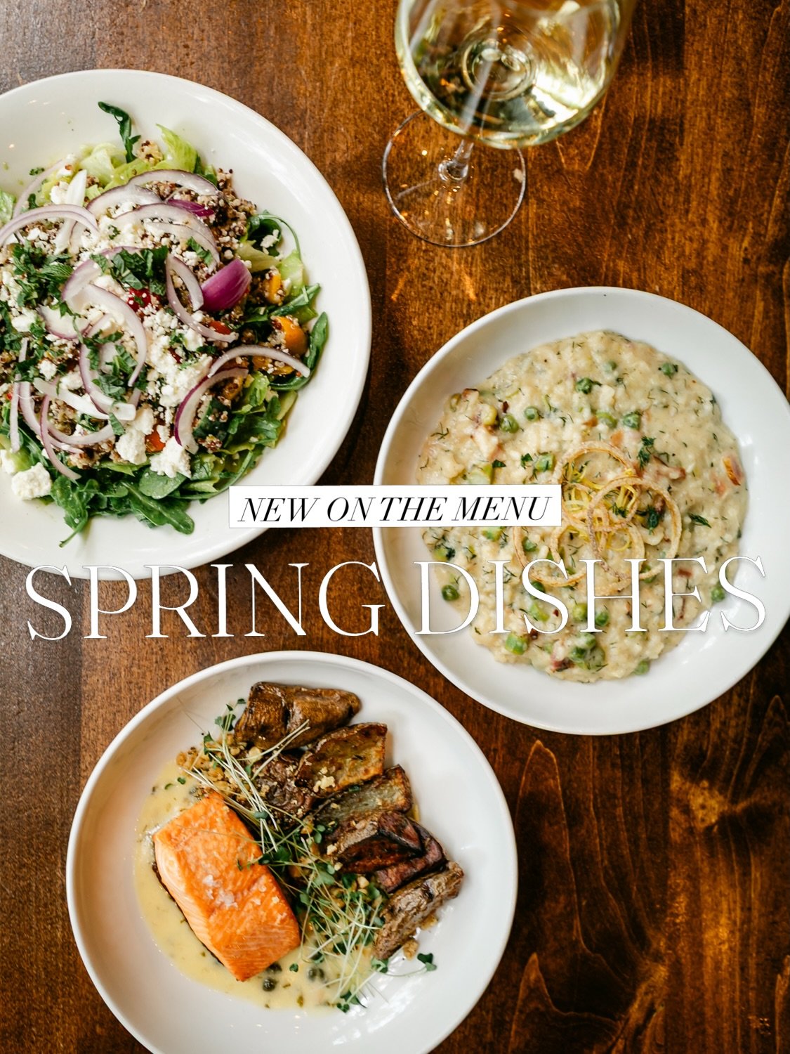 New on the menu. Spring on the plate. 🌿

Swipe through and meet the newest additions at Fireside:

SPRING RISOTTO&nbsp;&mdash; Bacon, Asparagus, Peas, Parmesan, Mascarpone, Lemon, Shallot, Leek, Garlic, Mint, Dill | GF

CREATIVE KING SALMON&nbsp;&md
