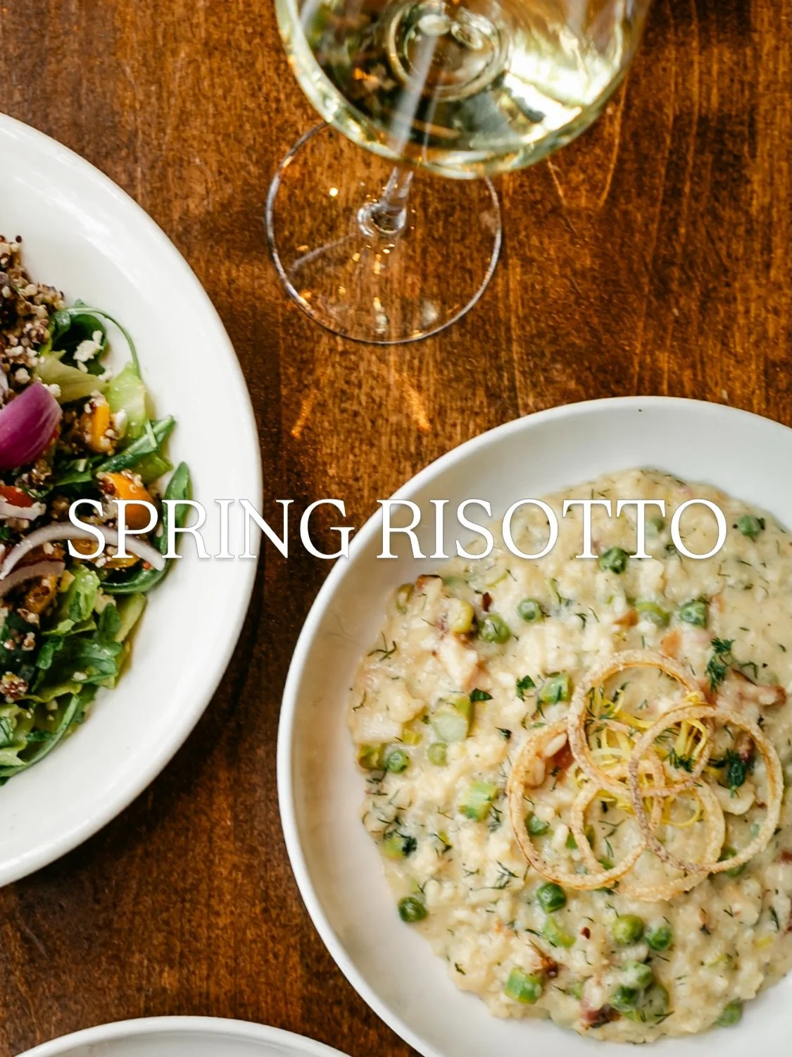 Half comfort. Half spring. All of it delicious. 🌱
Our SPRING RISOTTO brings the warmth of bacon, parmesan, and mascarpone together with bright asparagus, peas, lemon, and fresh herbs. One bowl for whatever your mood.

Spring Risotto&nbsp;| GF
Bacon,