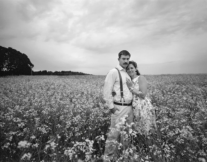 4 engagement photos on film