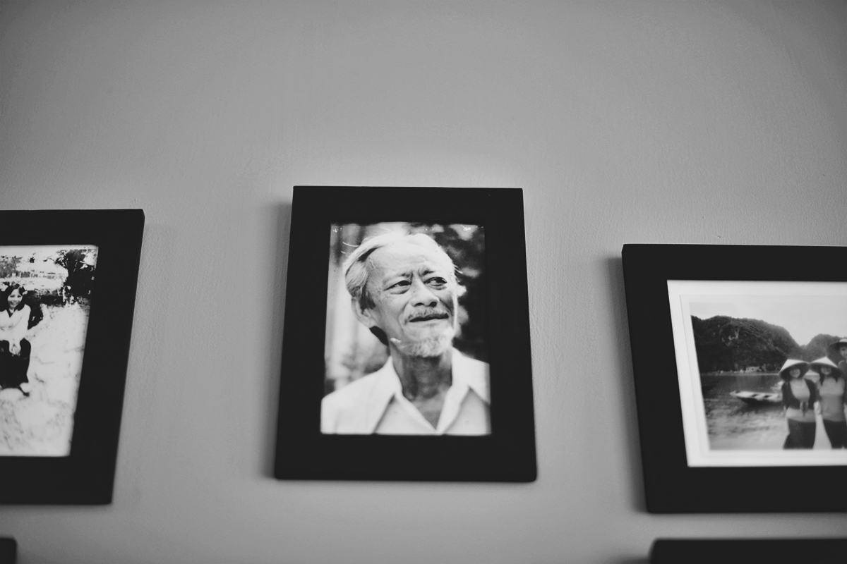A portrait of my grandpa hanging in my cousin's restaurant