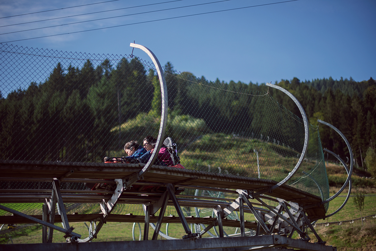 Riding on the Hasenhorn coaster in Todtnau