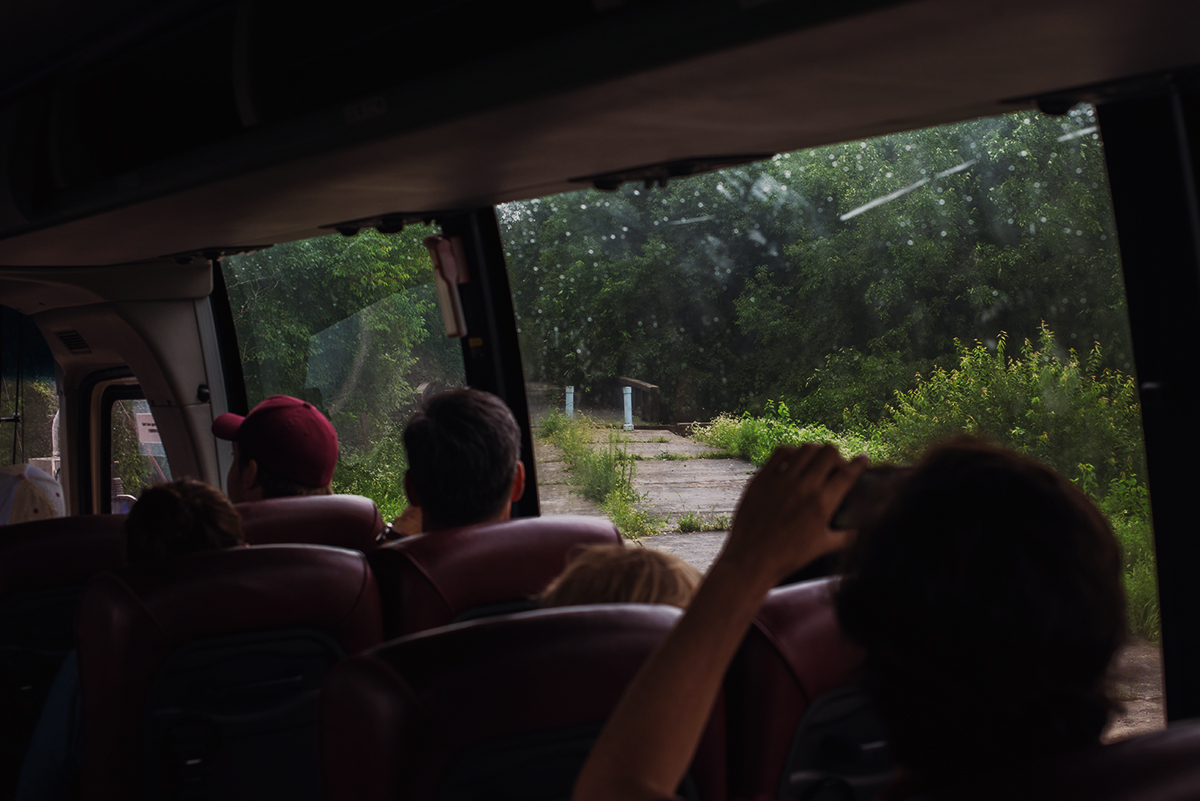 The Bridge of No Return through the bus window