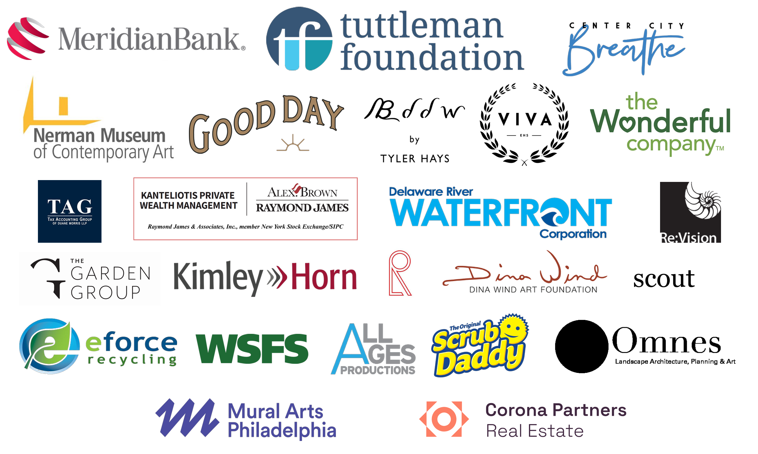 sponsorship logos from most to least donated