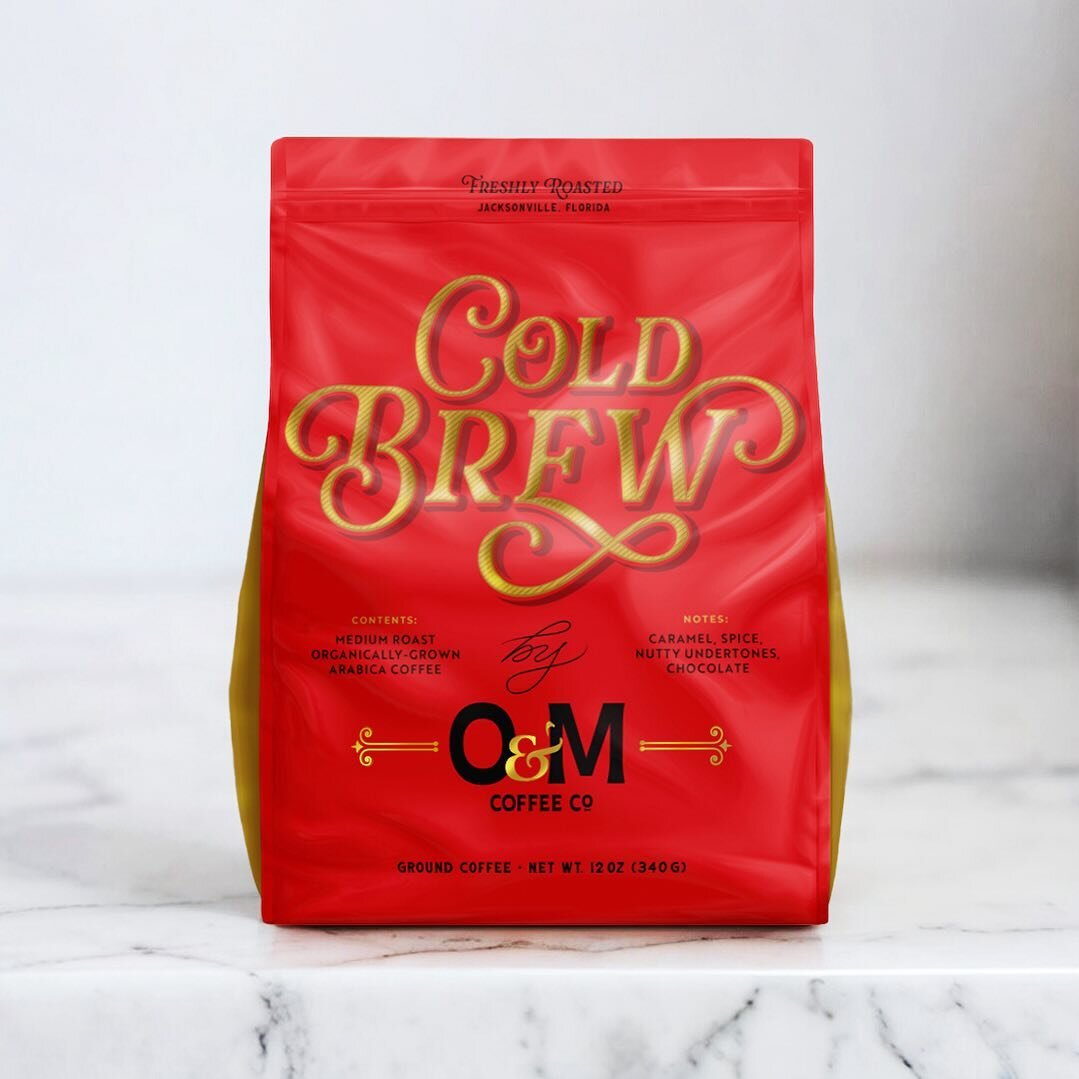 So happy @oandmcoffee found us in the sea of designers out there to help them with their rebranding and packaging for O&amp;M Coffee. New work coming to our website soon&hellip;just trying to keep up! 👏

#coldbrew #coffeedesign #coffeepackaging #phi