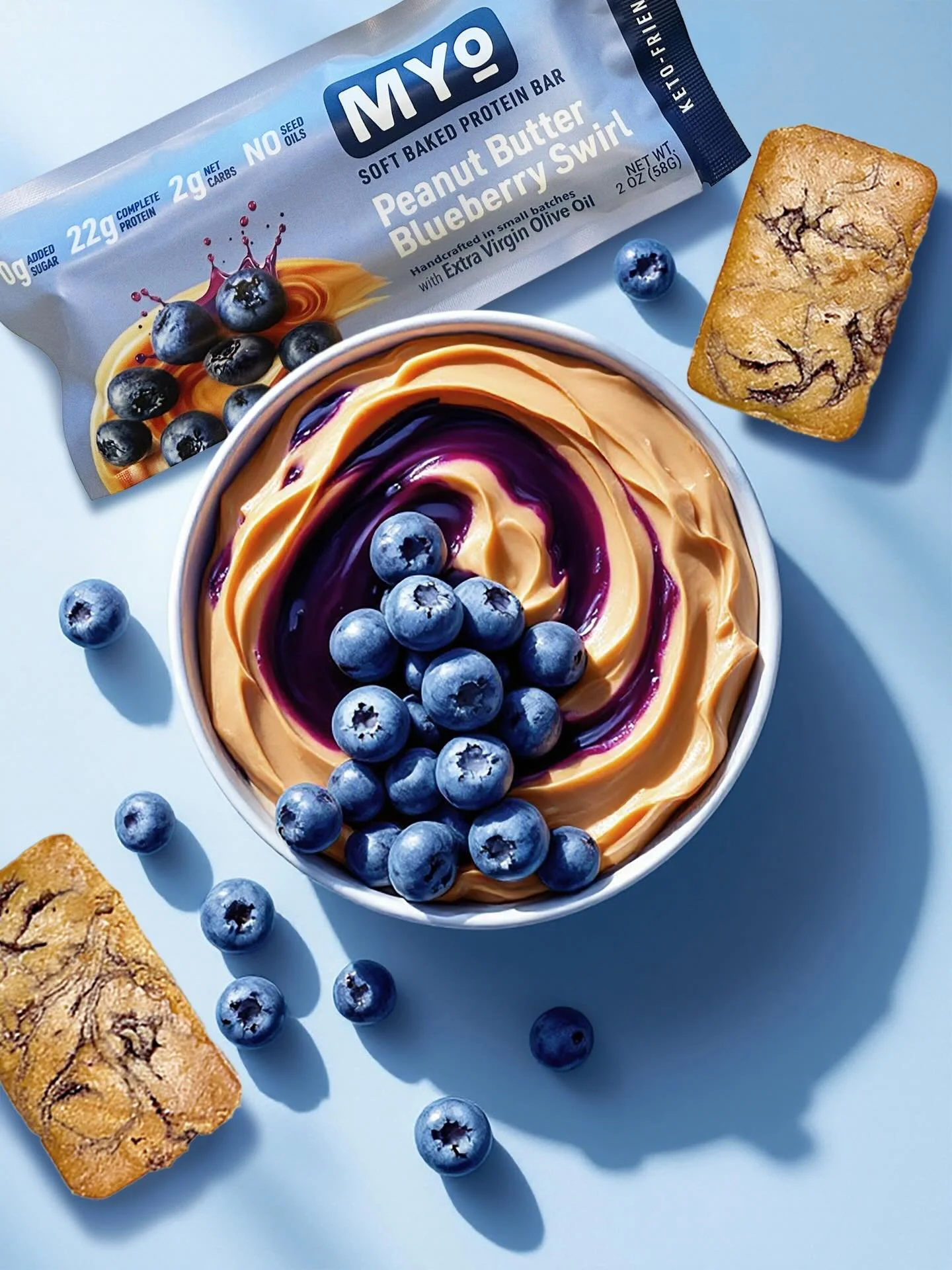 Stoked about our sleek, punchy, clean package design for MYO. Chock full of easy-to-access nutritional information and flavor appeal, we think this little protein bar will have a hard time staying in stock.