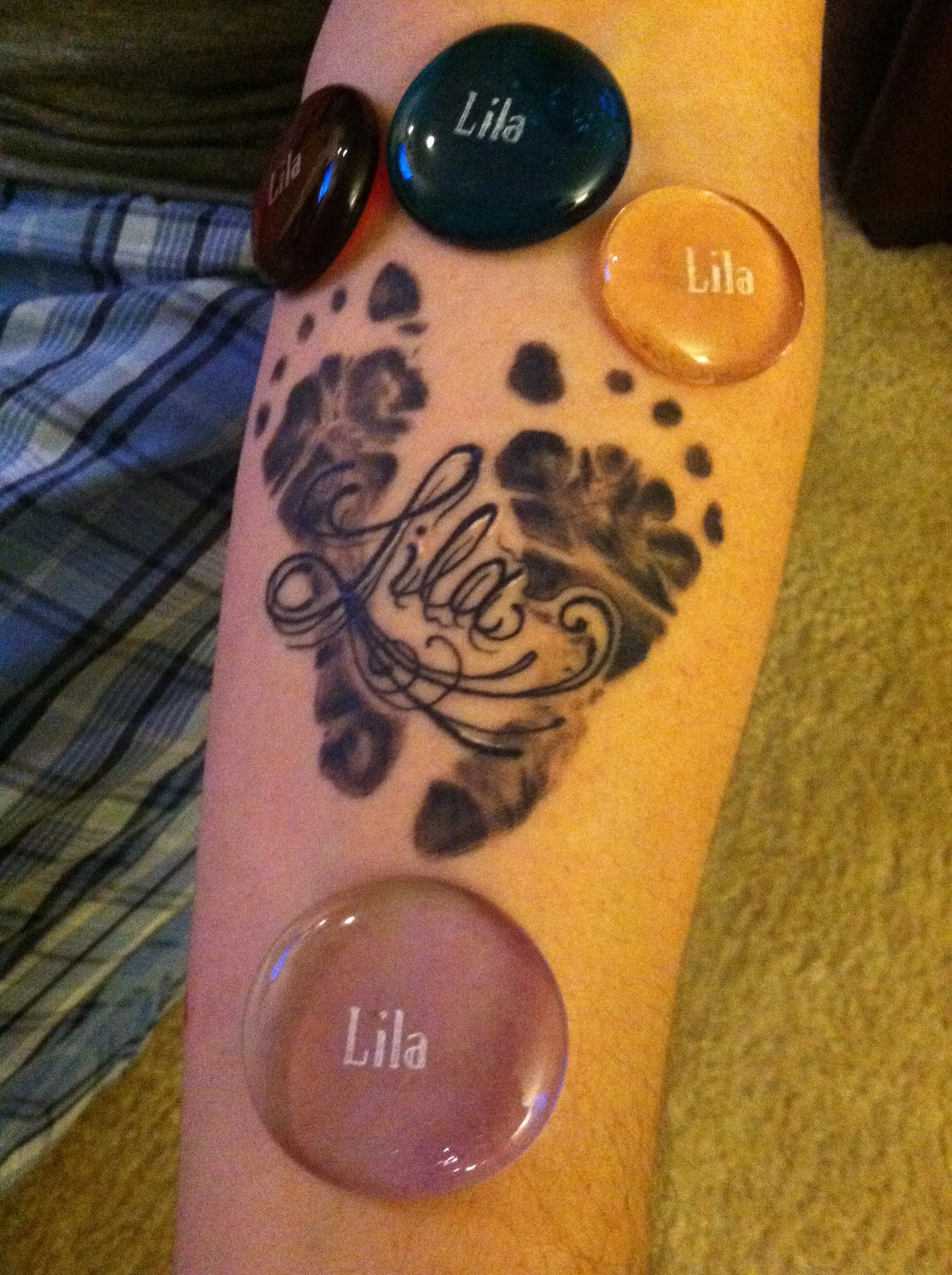 Lila Stones on the Lila Tattoo