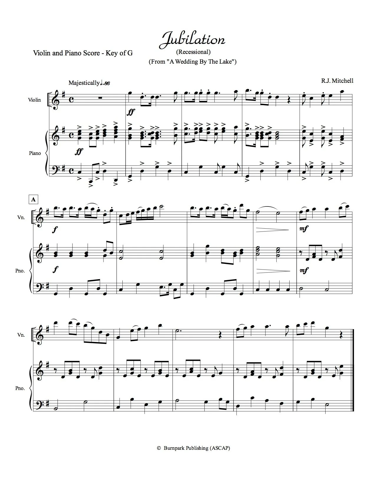 "Jubilation" Violin Sheet Music