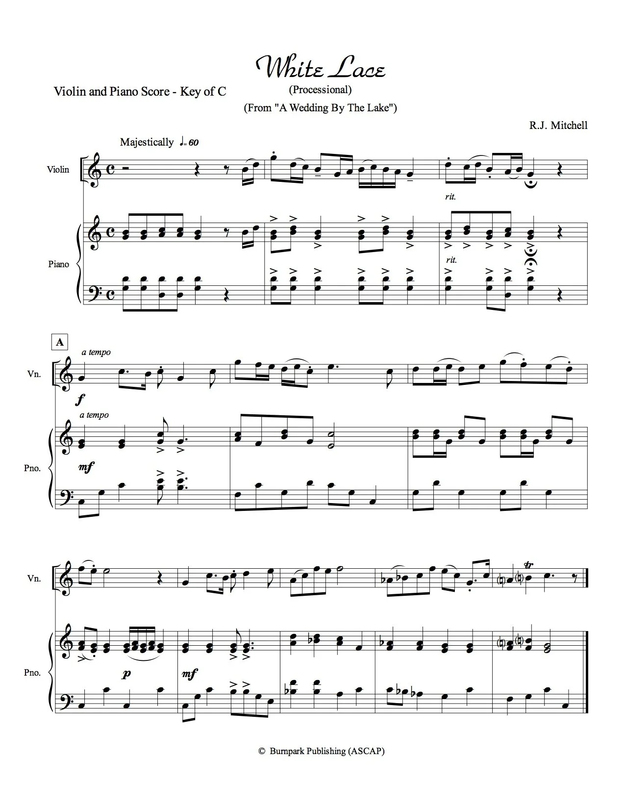 "White Lace" Violin Sheet Music