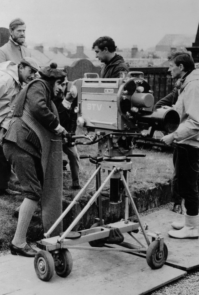 33_John Cairney as Robert Burns filming 'Burns' STV, Glasgow 1968.jpg