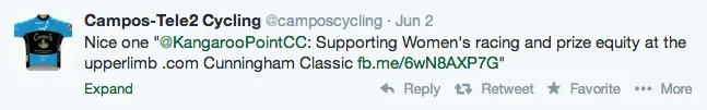 Campos-Tele2 Cycling, a Brisbane based sponsored team with many outstanding female riders, congratulates the Club and enters a large group of women in the 2014 race.