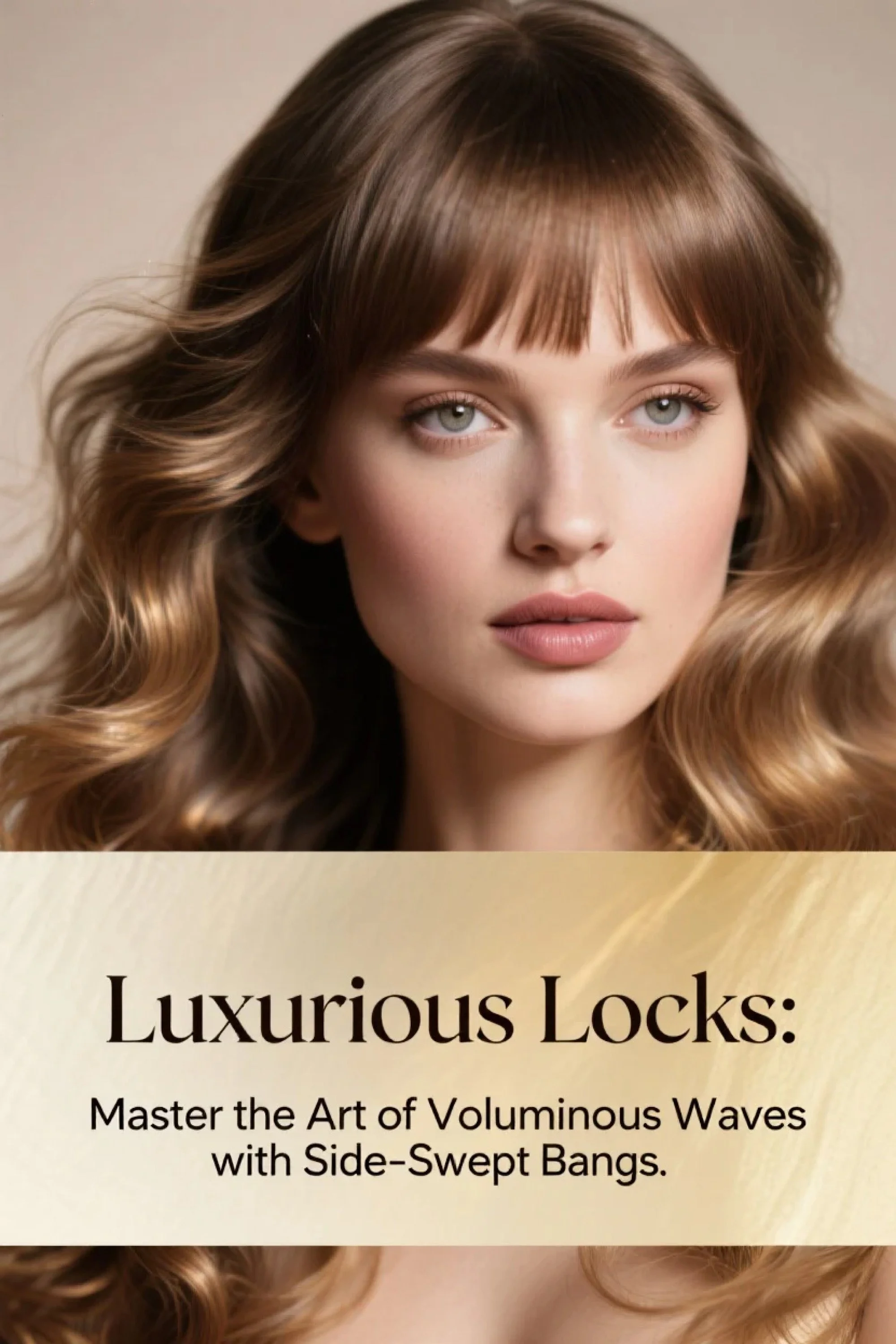 Luxurious Locks: Master the Art of Voluminous Waves with Side-Swept Bangs