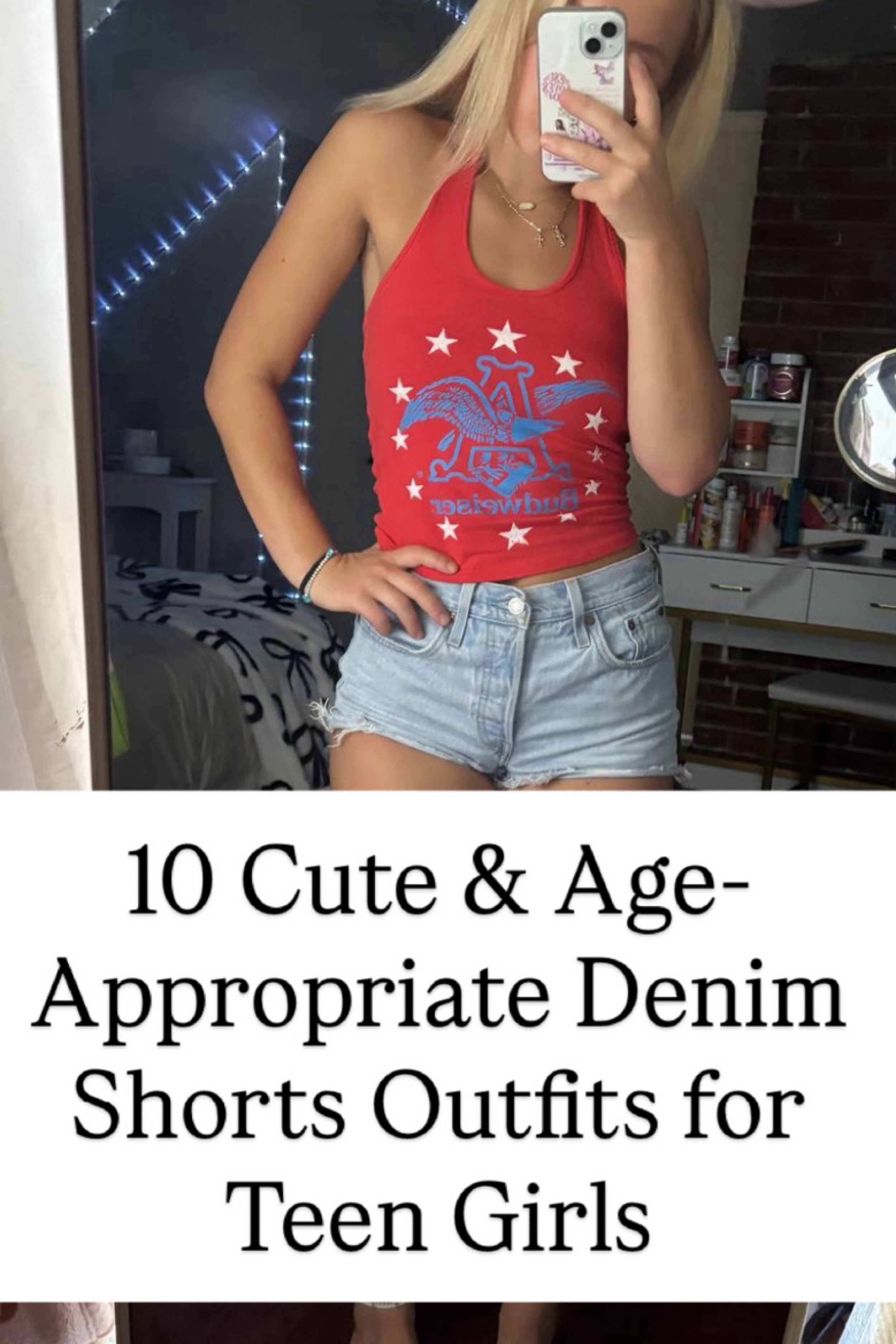 10 Cute &amp; Age-Appropriate Denim Shorts Outfits for Teen Girls