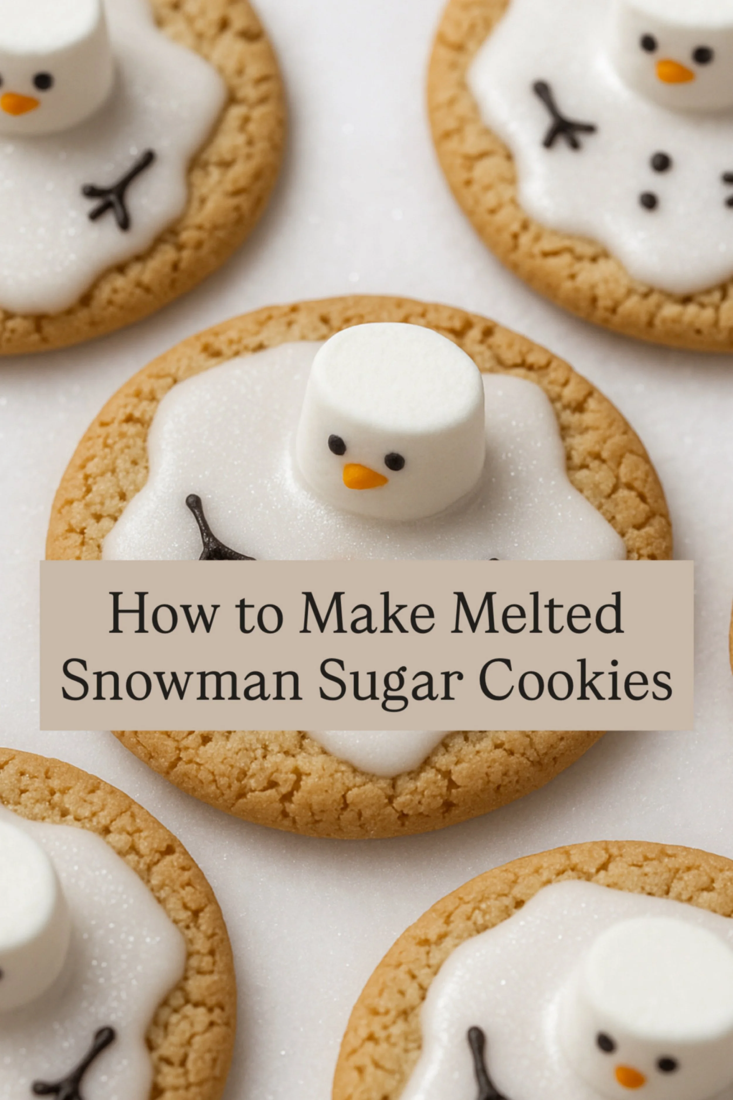 How to Make Adorable Melted Snowman Sugar Cookies Step by Step