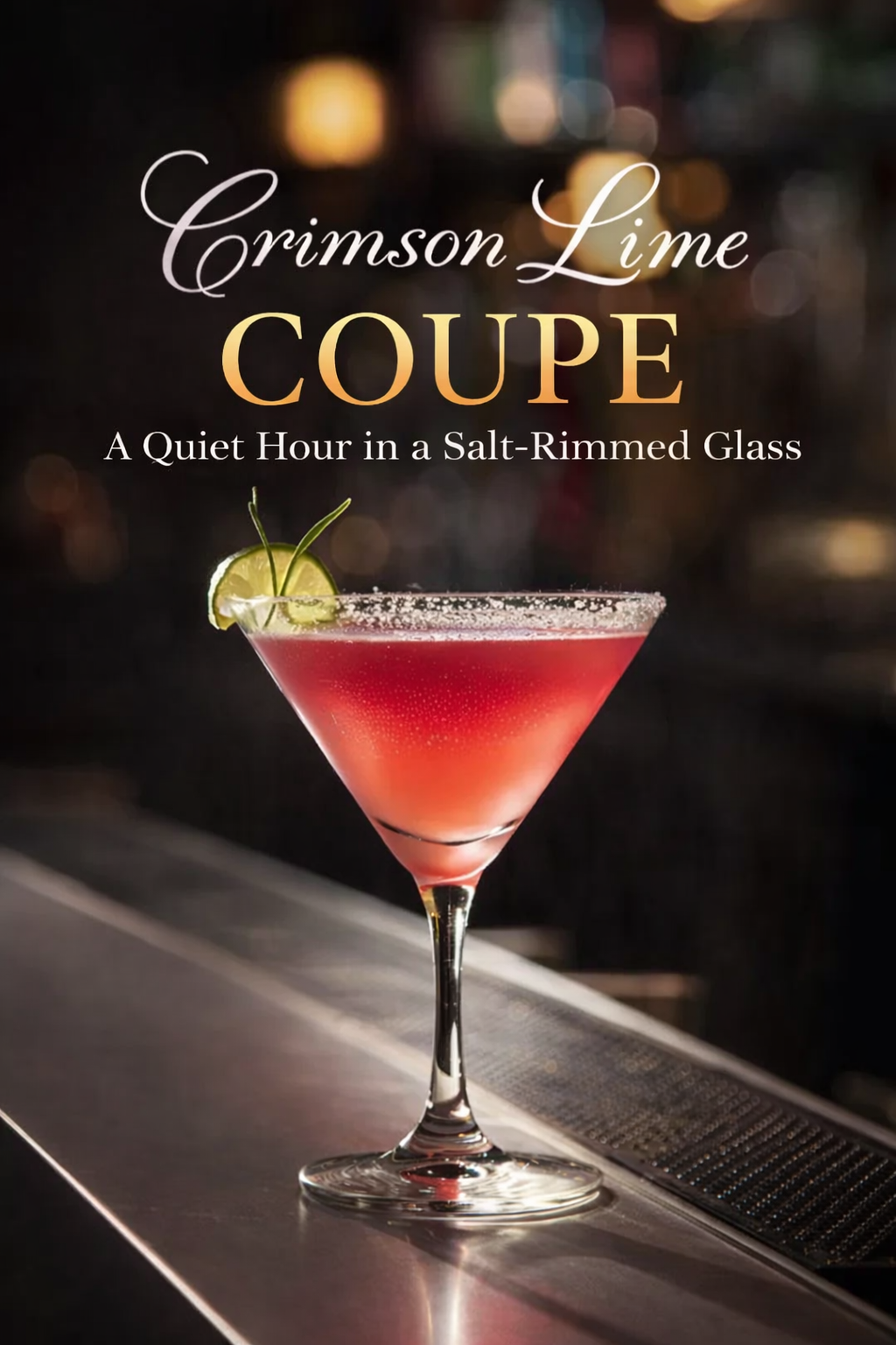 Crimson Lime Coupe: A Quiet Hour in a Salt-Rimmed Glass