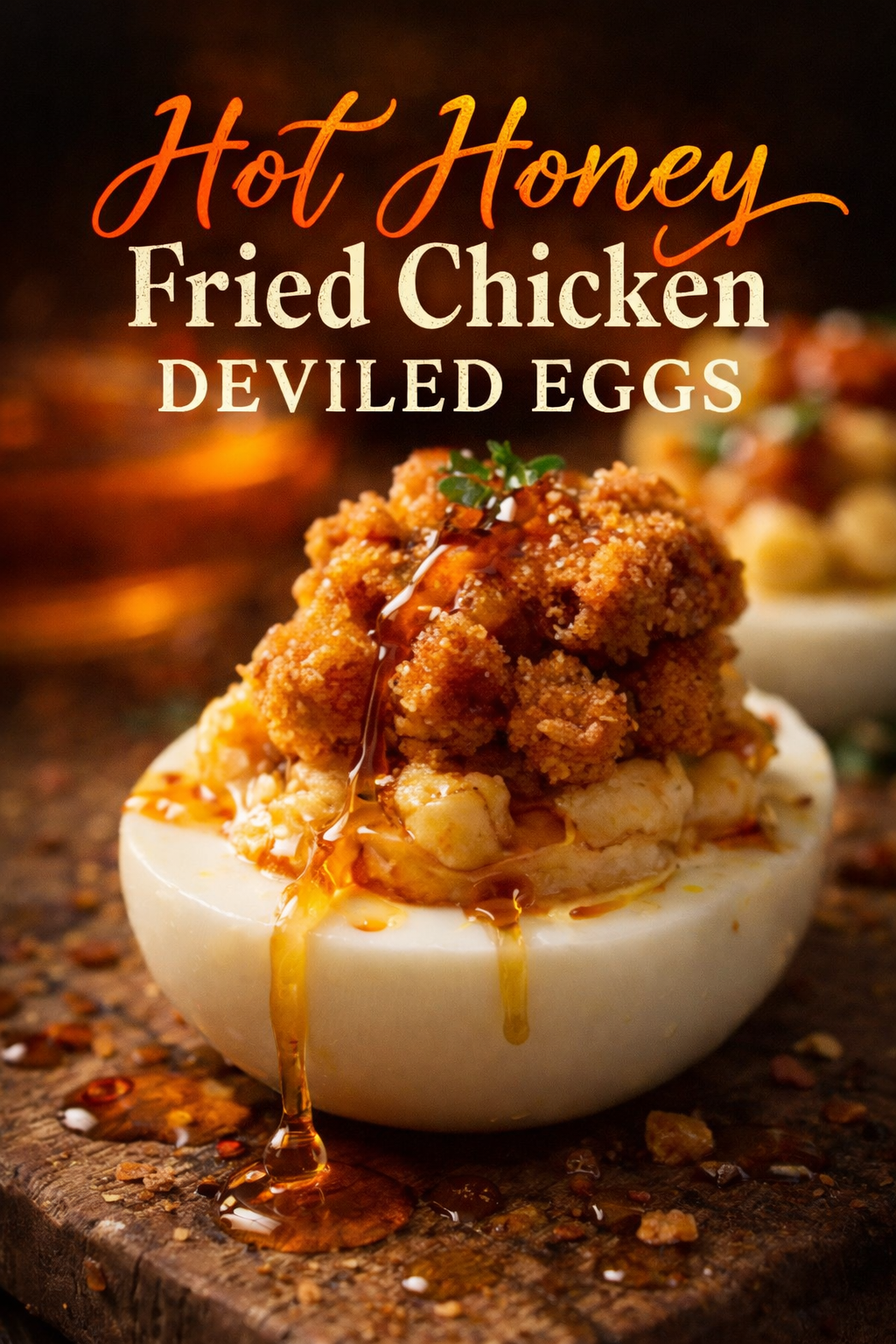Hot Honey Fried Chicken Deviled Eggs
