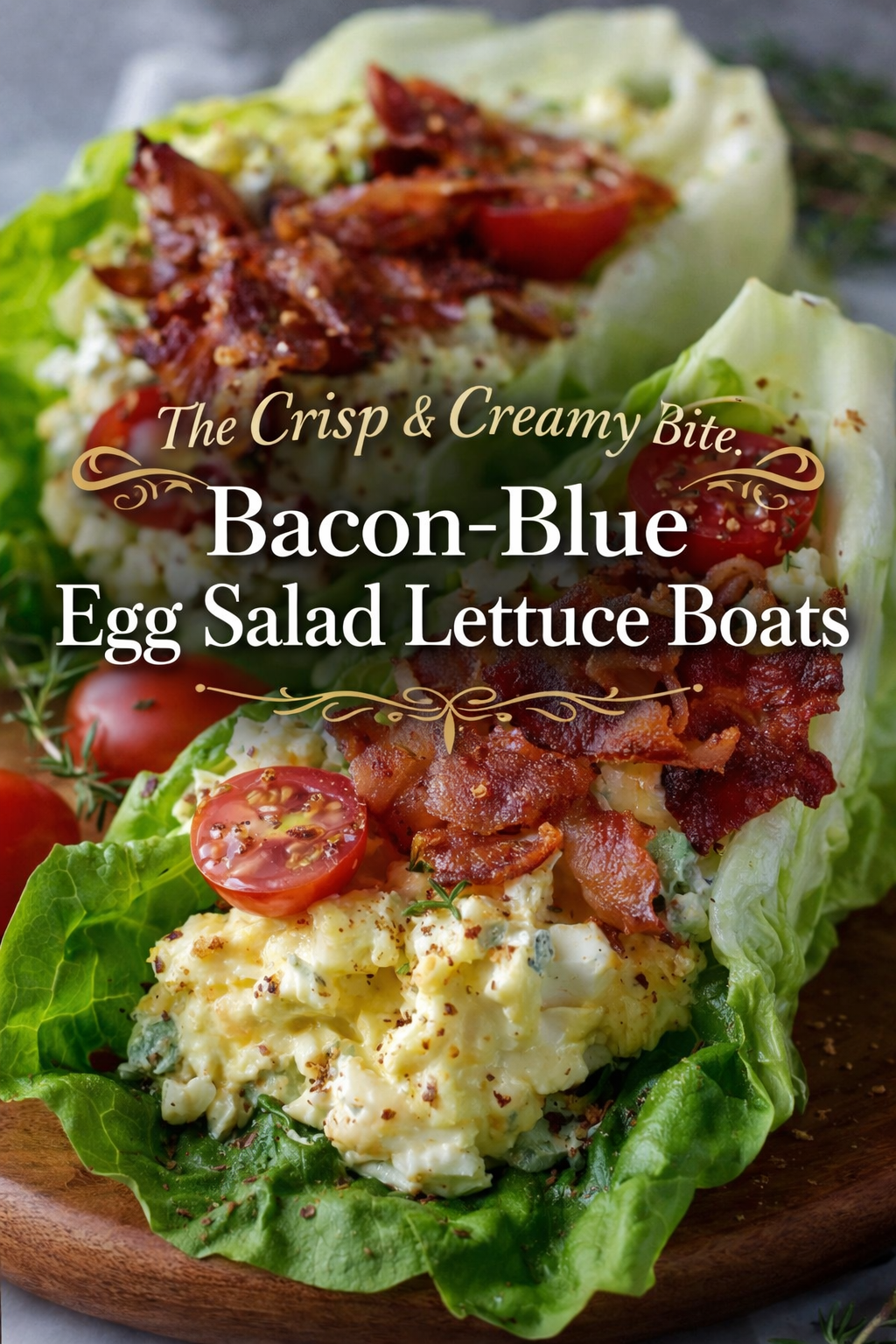 The Crisp &amp; Creamy Bite: Bacon-Blue Egg Salad Lettuce Boats
