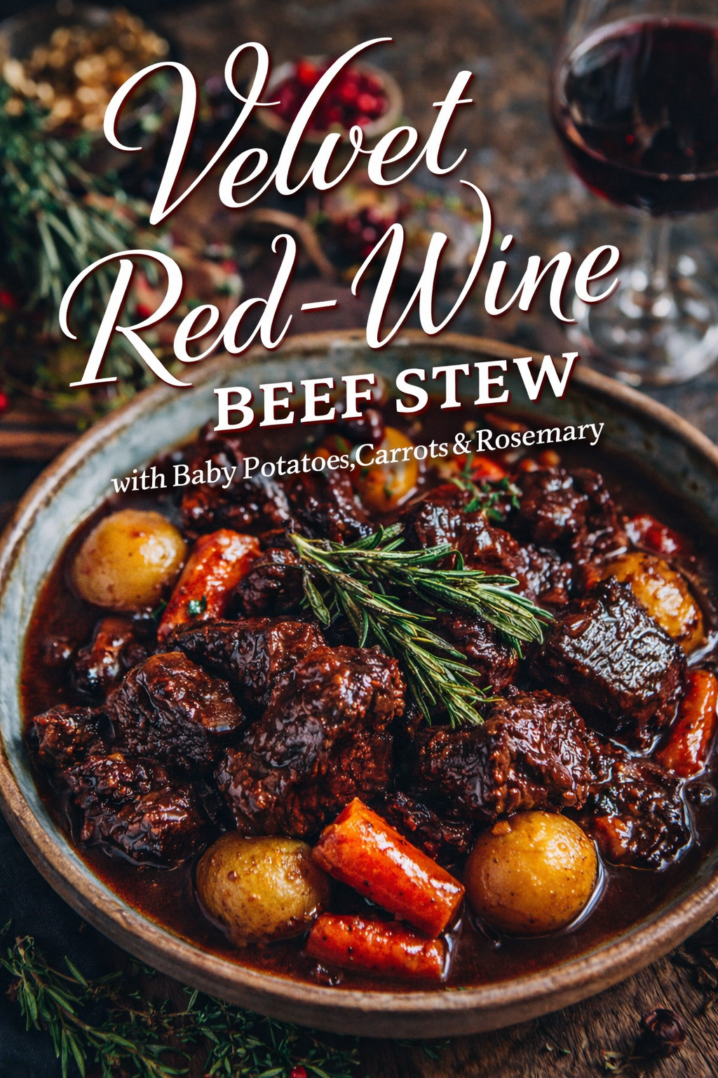 Velvet Red-Wine Beef Stew with Baby Potatoes, Carrots &amp; Rosemary
