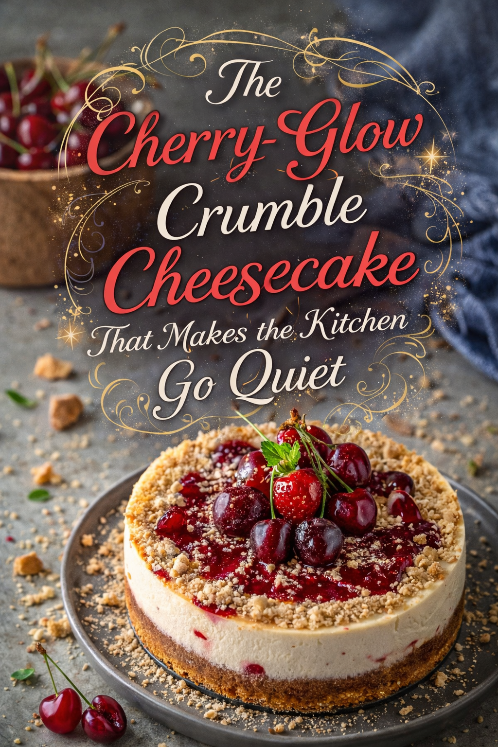 The Cherry-Glow Crumble Cheesecake That Makes the Kitchen Go Quiet