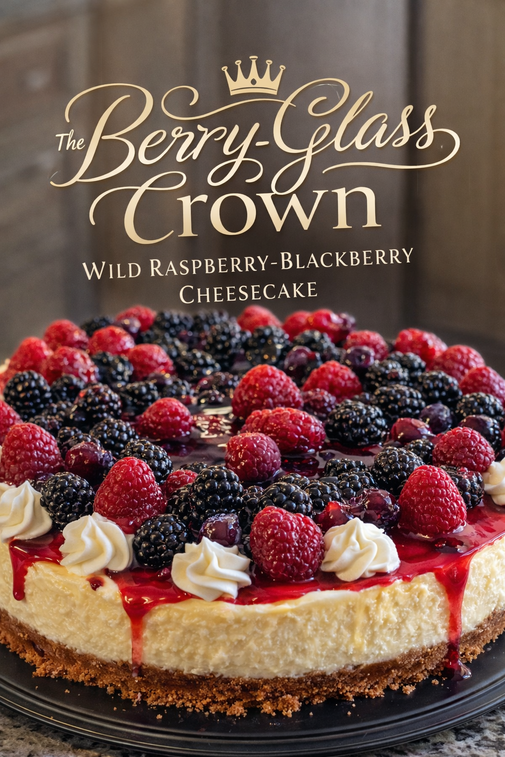 The Berry-Glass Crown: Wild Raspberry-Blackberry Cheesecake