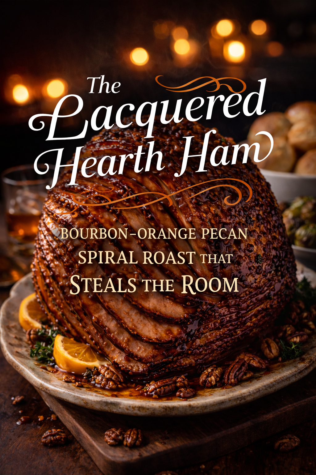 The Lacquered Hearth Ham: Bourbon-Orange Pecan Spiral Roast That Steals the Room