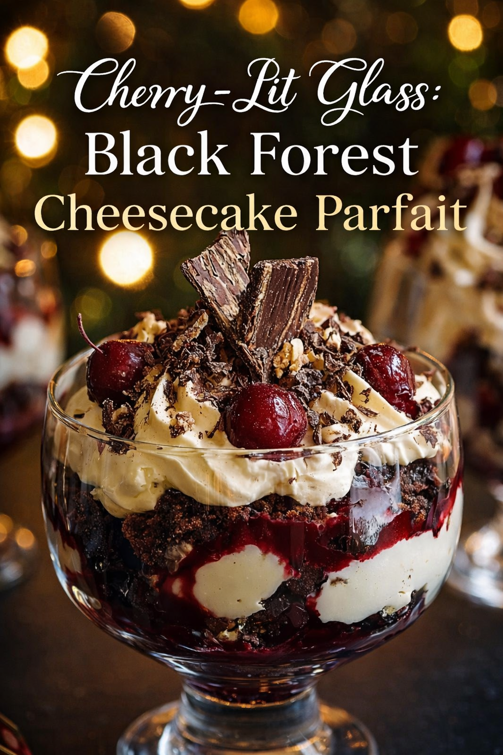 Cherry-Lit Glass: Black Forest Cheesecake Parfait