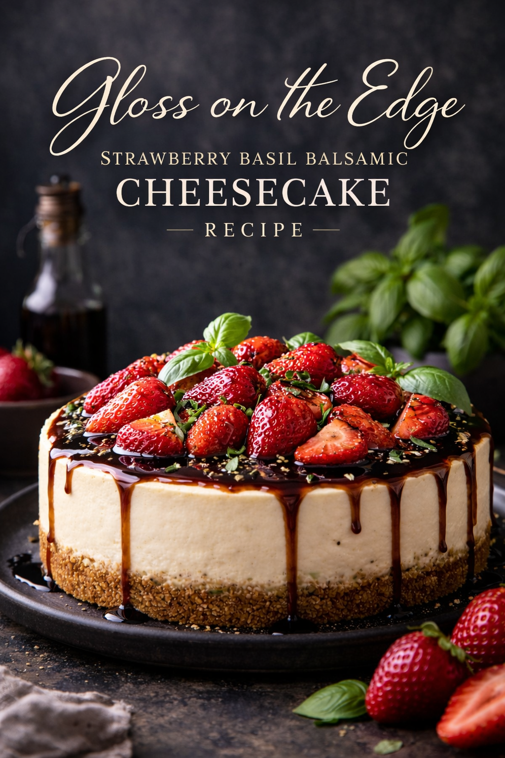Gloss on the Edge: Strawberry Basil Balsamic Cheesecake Recipe