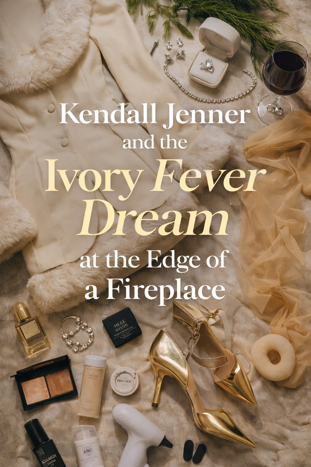 Kendall Jenner and the Ivory Fever Dream at the Edge of a Fireplace