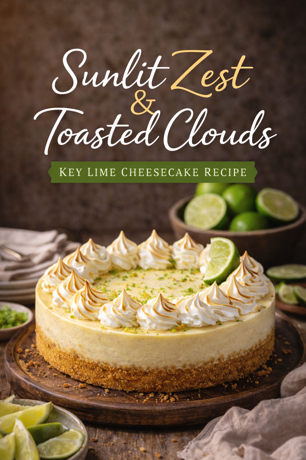 Sunlit Zest & Toasted Clouds: Key Lime Cheesecake Recipe
